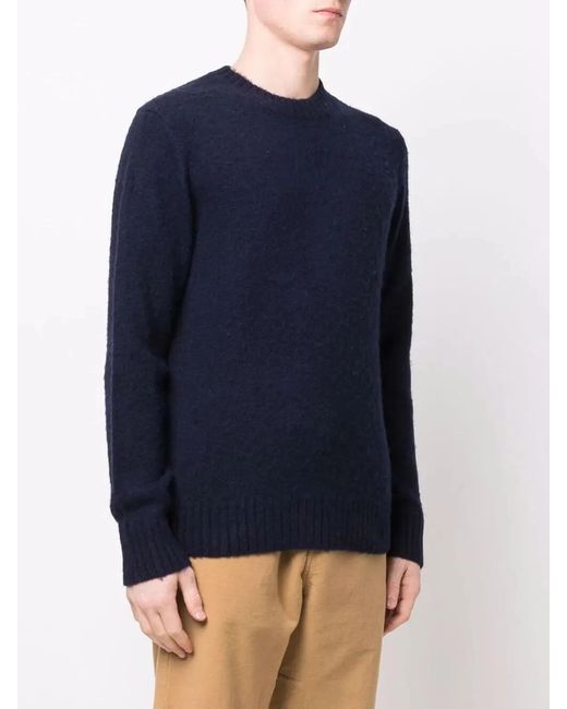 Aspesi Blue "Classic" Round Neck Sweater for men