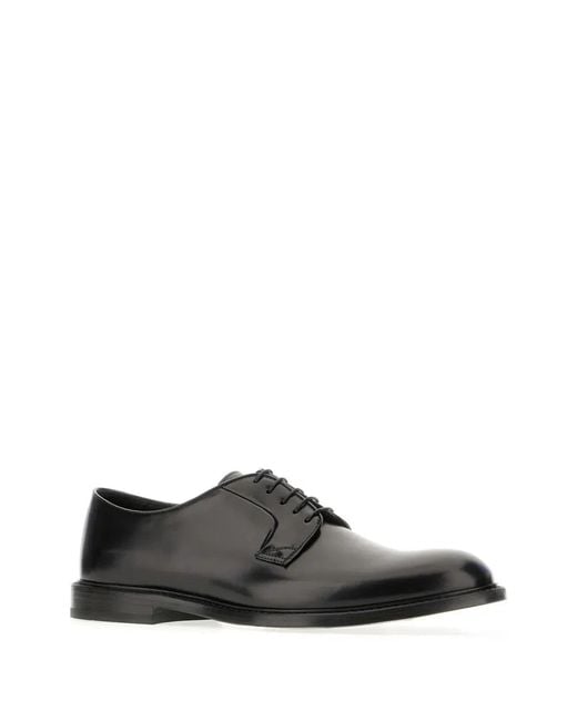 Doucal's Black Derby Lace Up for men