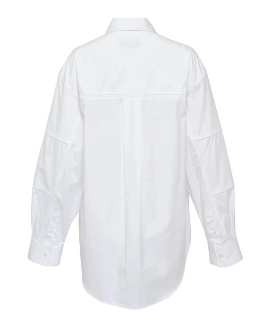 MSGM White Oversized Logo Shirt
