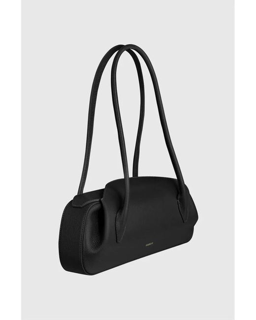 Yuzefi Black Oyster Shoulder Bag Leather