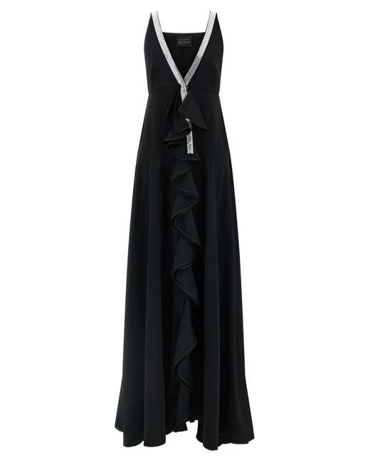 Giovanni bedin Black Ruffle Dress