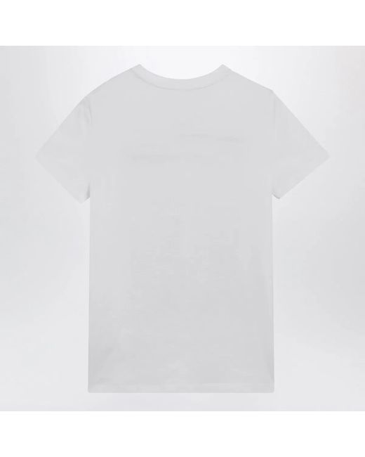 Max Mara White Optical Cotton Jersey T-Shirt With Front Print