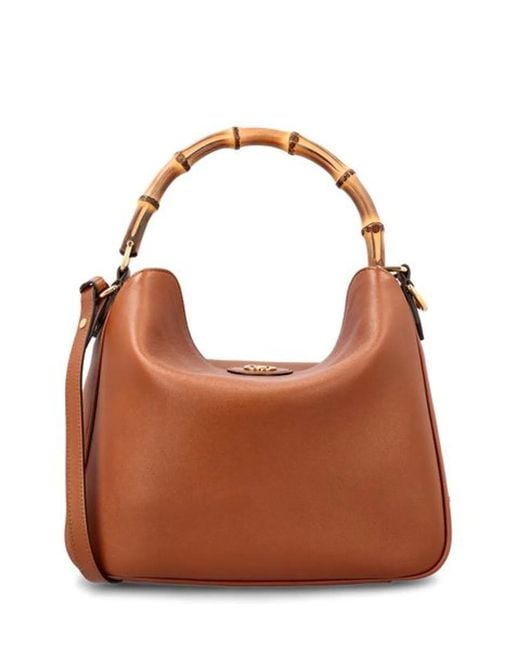Gucci Brown Diana Leather Shoulder Bag