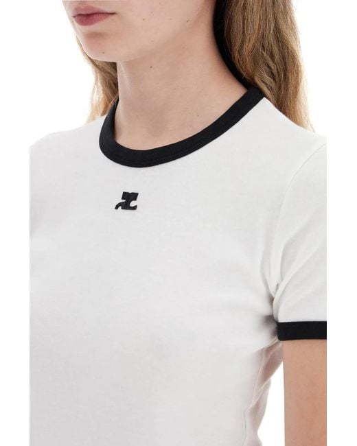 Courreges White Courregès Signature Contrast T