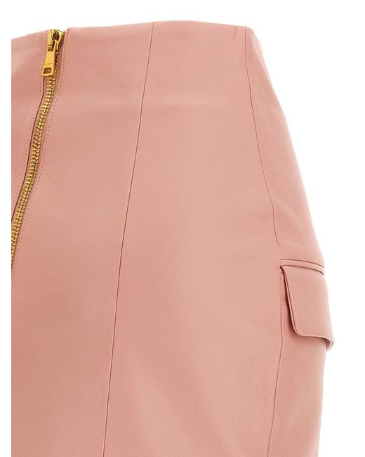 Balmain Pink Testa Di Leone Skirts