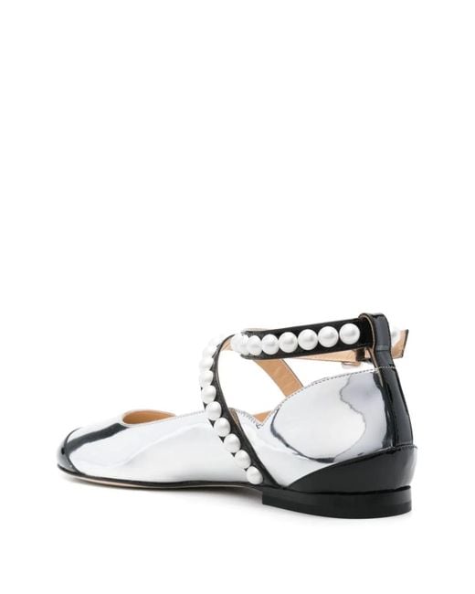 Mach & Mach White Mach & Mach Leather Bicolor Ballets
