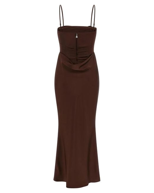 ROTATE BIRGER CHRISTENSEN Brown Rotate Birger Christensen 'Corsage Long' Dress