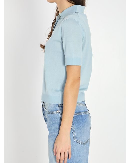 Gucci Blue Polo With Logo