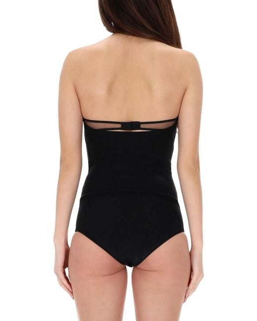 Courreges Black Solid Strapless Top