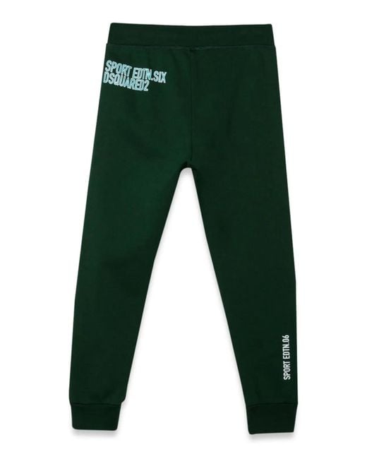 DSquared² Green Plush Pants Leaf Logo On Front Leg