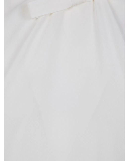 DR. HOPE White Silk Blend Bow Blouse