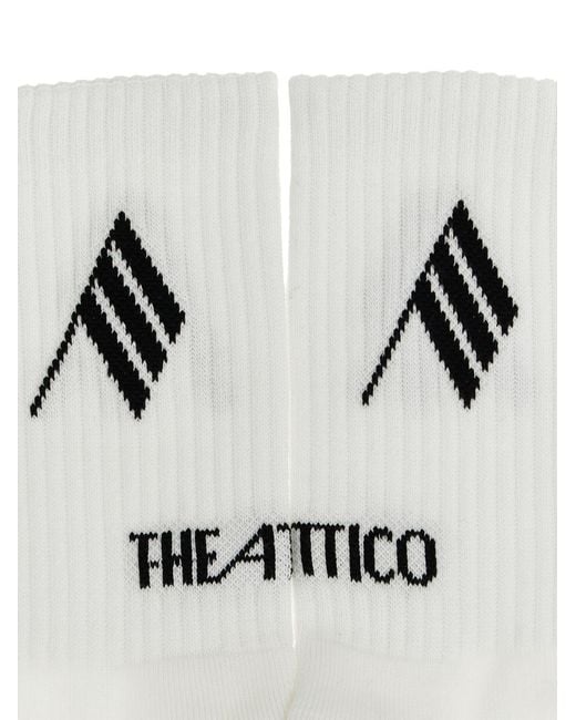 The Attico White Logo Socks