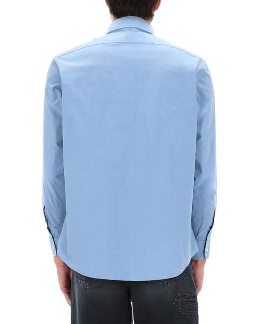 No Problemo Blue Camicia Con Stampa Logo for men