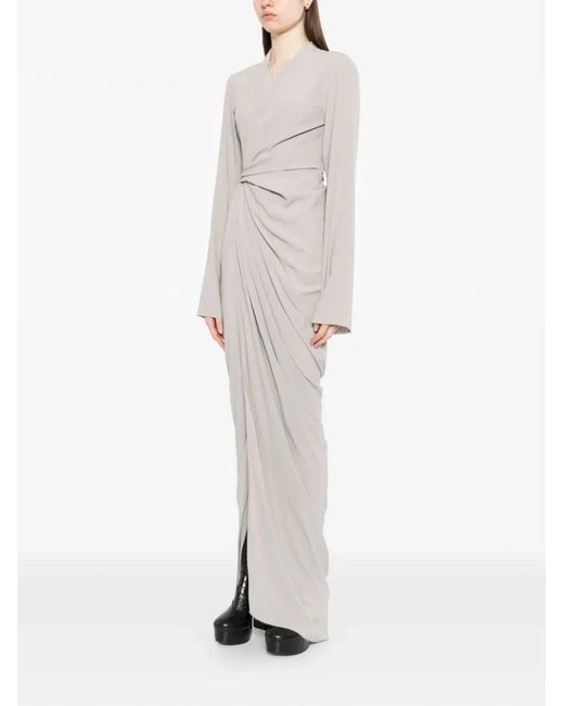 Rick Owens White "Wrap Gown" Dress