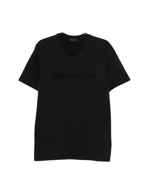 Moncler Black Logo-Embroidered Cotton T-Shirt for men