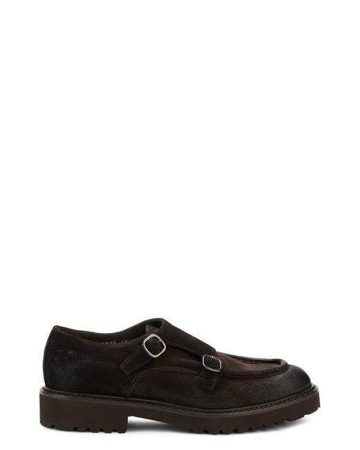 Doucal's Black Leather Moccasins for men