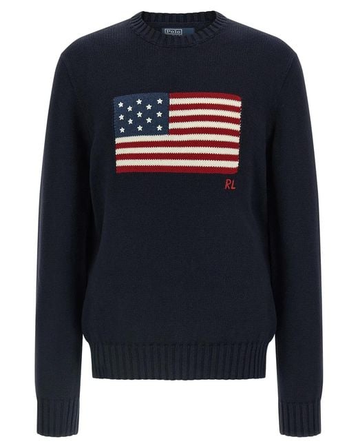 Polo Ralph Lauren Blue Intarsia Sweater for men