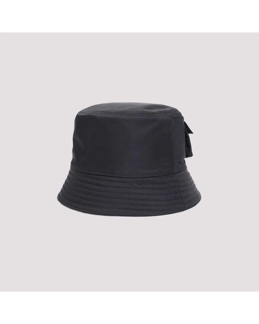 Prada Black Re-Nylon Bucket Hat for men
