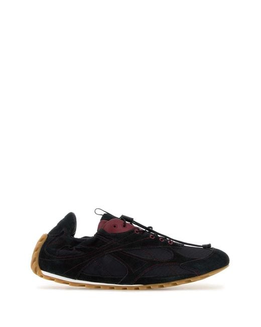Bottega Veneta Black Fabric And Suede Orbit Flash Sneakers for men