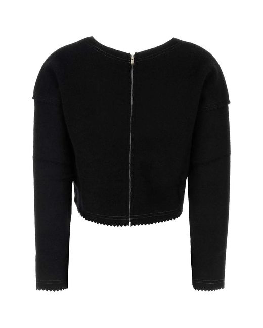 Max Mara Black Wool Blend Crespo Sweater