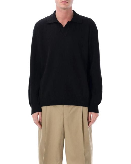 Roberto Collina Blue Irregular Texture Cotton Polo for men