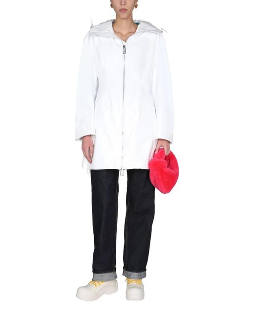 Bottega Veneta White Hooded Parka