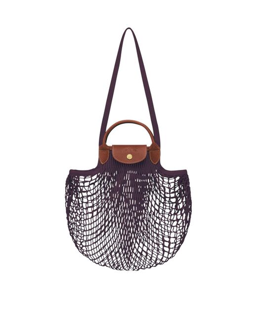Longchamp Purple Le Pliage Filet L Bag