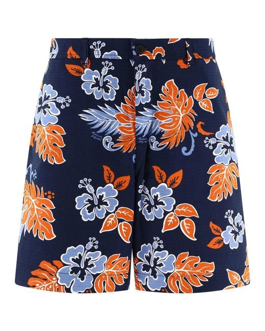 Maison Kitsuné Blue Maison Kitsuné "Board" Shorts for men