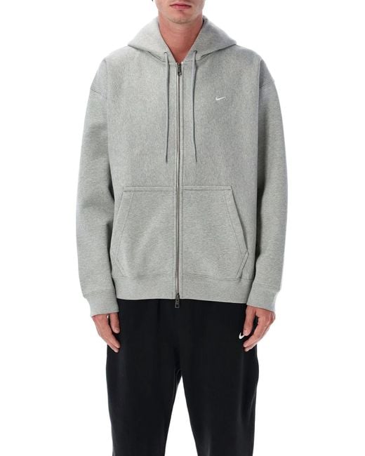 Nike Gray Solo Swoosh Full-Zip Hoodie for men