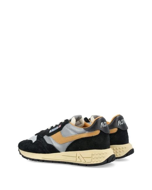 Autry Black Panelled Suede Lace-Up Sneakers for men