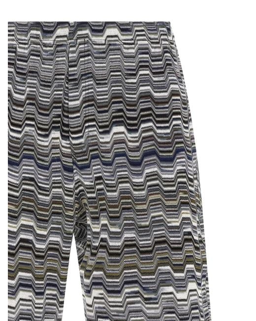 Missoni Gray Irregular Zigzag Bermuda Shorts for men