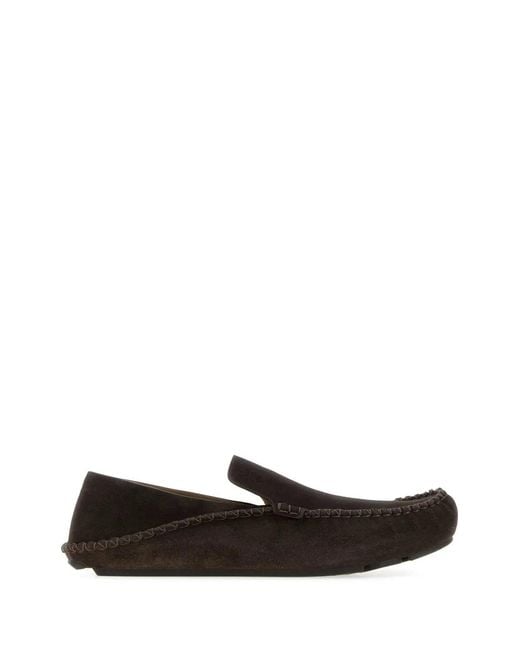 Loewe White Dark Suede Rambla Loafers for men