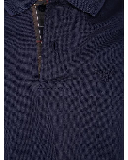 Barbour Blue Premium Tartan Pique Polo Midlayers for men