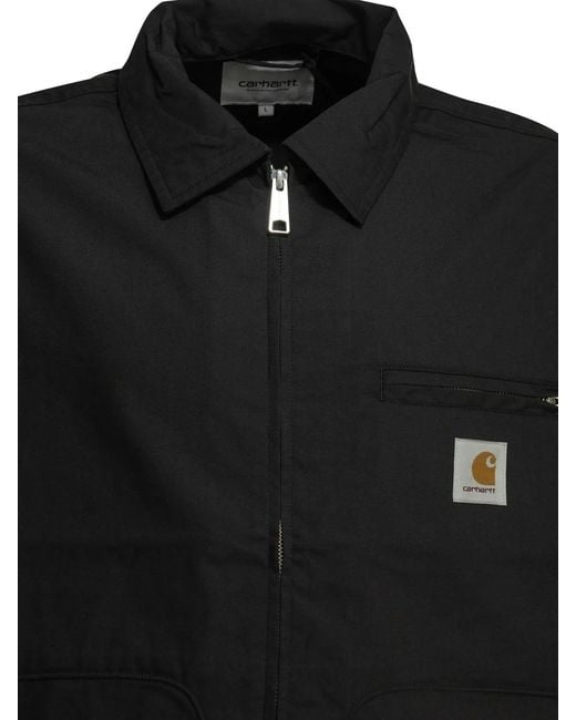 Carhartt Black Postal Polyester Cotton Overshirt Jacket for men
