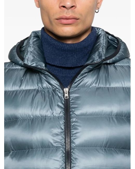 Herno Blue Down Vest With Detachable Hood for men