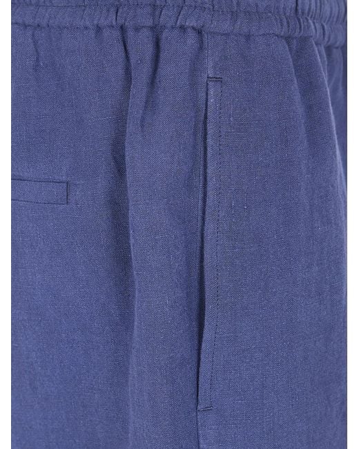Emporio Armani Blue Linen Shorts for men