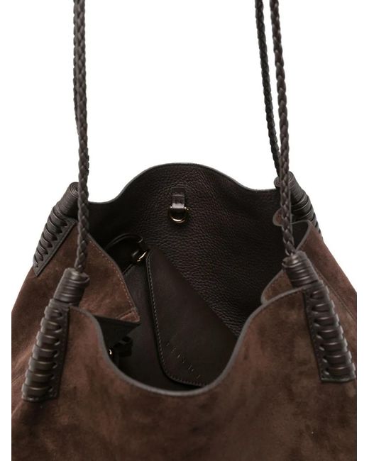Etro Black Large Leather Tote Bag