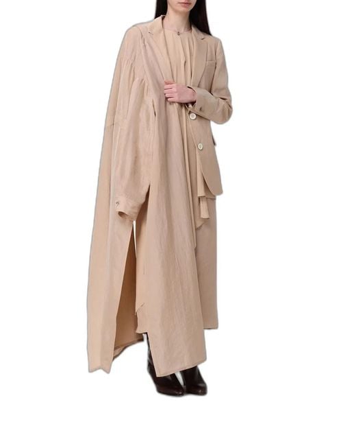 Fabiana Filippi Natural "Campagna" Belted Long Coat