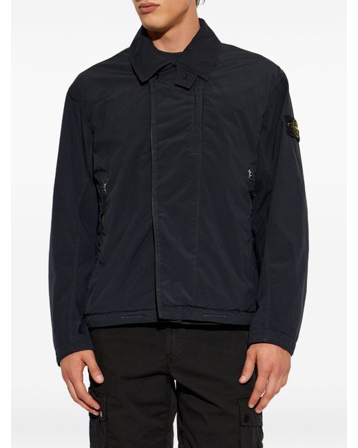 Stone Island Blue Logo-Patch Insulated Jacket for men