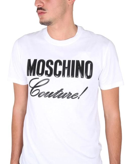 Moschino White Crewneck T-Shirt for men