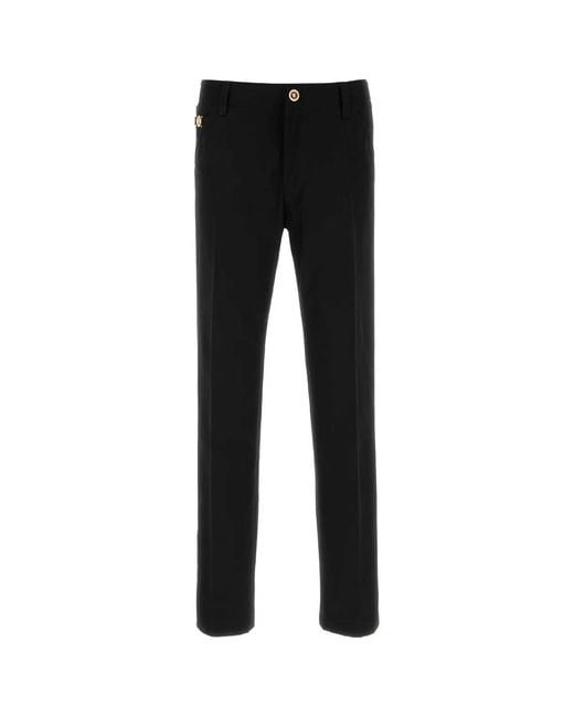 Versace Black Informal Pant Cotton Gabardine Fabric for men