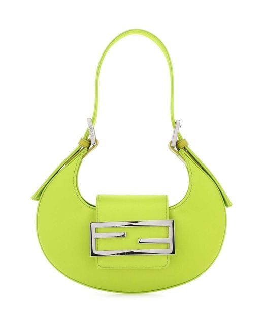 Fendi Yellow Mini Fendi Cookie Leather Handbag