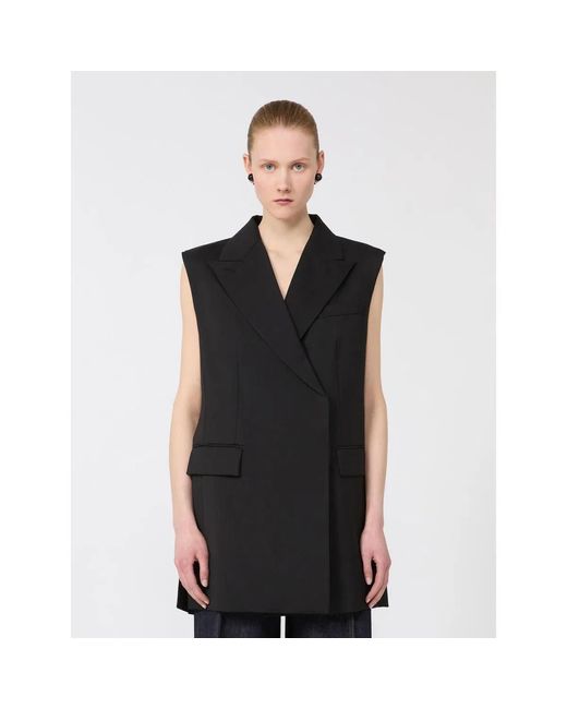 Max Mara Black Spxalbero Sleeveless Blazer