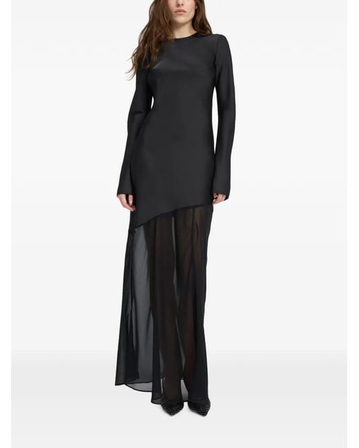 ROTATE BIRGER CHRISTENSEN Black Maxi Ls Slit Dress