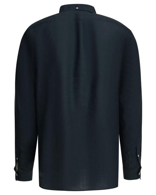 Beams Plus Blue Coolmax Linen Polyester Casual Shirt for men