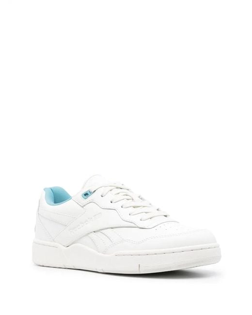 Reebok White Bb4000 Leather Sneakers for men