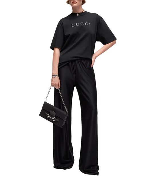 Gucci Black Cotton Jersey T-Shirt With Print