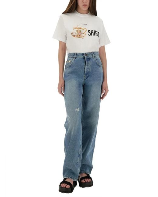 Moschino Gray T-Shirt With Print