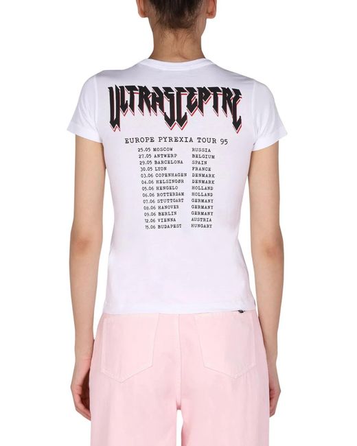Raf Simons White Logo Print T-Shirt