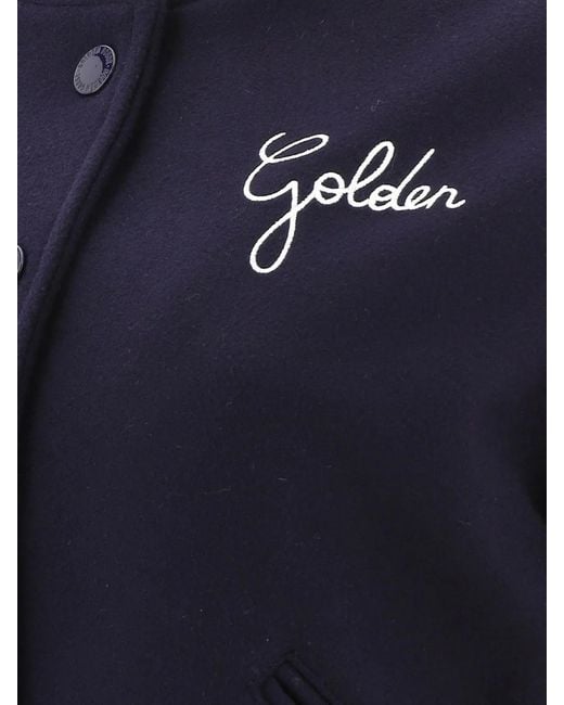 Golden Goose Deluxe Brand Blue Wool Bomber Jacket